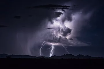 Photo sur Aluminium Orage Coup de foudre et ciel d& 39 orage