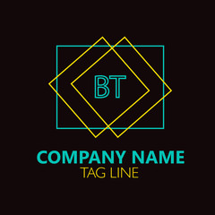 Fototapeta premium BT Letter Logo Design.Sign.Symbol