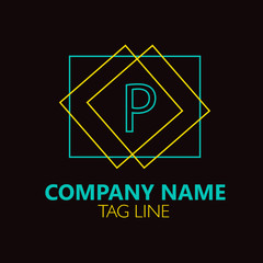 Fototapeta premium P Letter Logo Design.Sign.Symbol