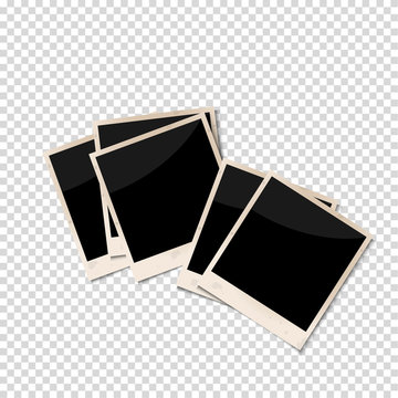 Old photo frames isolated on transparent background