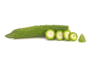 bitter gourd isolated on white background