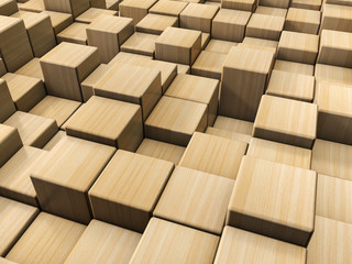 Wooden cubes background