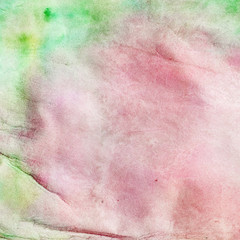 Fototapeta premium Abstract watercolor art hand paint on white background with spray, spots, splashes: pink and green tones and halftones