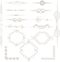 Set of l decorative calligraphic elements for design
