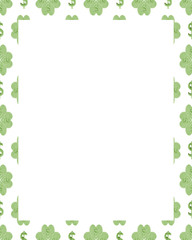 White Frame with Decorated Dollar Sign Borders