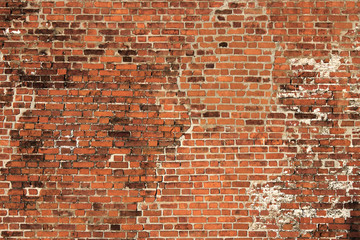 Destroyed brick wall