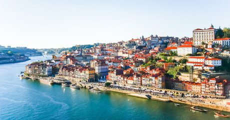 Panorama view across the Douro River, Porto, Portugal