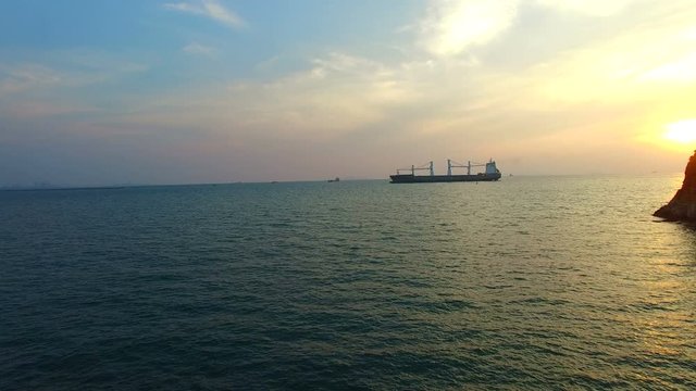 container ship in laem chabang harbor chonburi eastern thailand