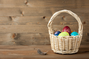 Easter eggs in a basket
