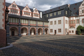 Fototapeta na wymiar Weilburg in Germany - a beautiful, old, historic marketplace in the old town