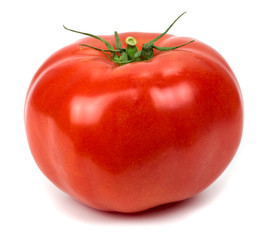 one fresh red tomato isolated on white