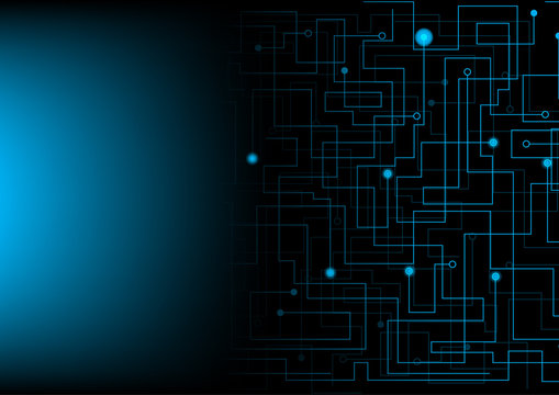 Abstract Techology Circuit  Background With Copy Space On Left