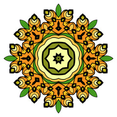 Mandala for relaxation. Oriental ornament in a circle.