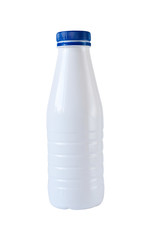 White bottle on gray background with clipping path