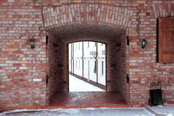 Ancient brick arch at the entrance
