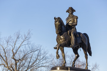 George Washington Statue Boston - obrazy, fototapety, plakaty
