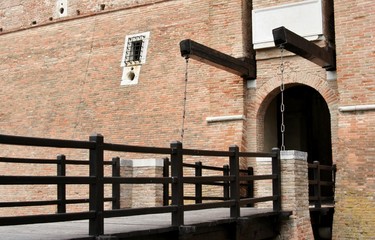 gate and bridge to come in Gradara Castle, Marche, central Italy