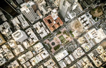 Obraz premium Widok z lotu ptaka Los angeles z helikoptera