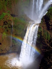 Rainbow on Ozoud cascad, waterfall,  morocco,Africa