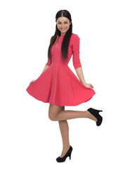 Portrait young beautiful brunette woman