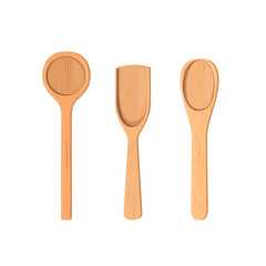 Wooden spoons Collection. realistic.