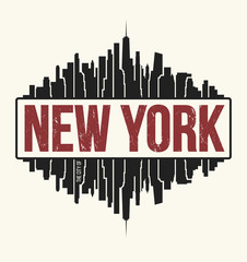 New York City graphic, t-shirt design, tee print, typography, emblem. - obrazy, fototapety, plakaty