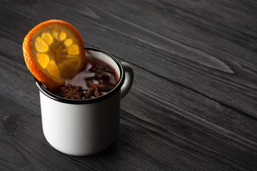 Hot delicious mulled wine