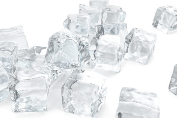 Heap of ice cubes. background of white ice cubes 3d rendering