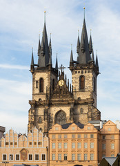 Fototapeta na wymiar Church of Our Lady before Týn in Prague