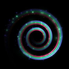 Vector swirl light effect. Isolated on transparent.