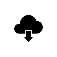 Cloud download solid icon, seo & development, download button, a filled pattern on a white background, eps 10.