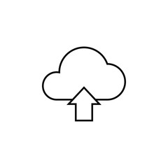 Cloud upload line icon, seo & development, upload button, a linear pattern on a white background, eps 10.