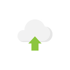 Cloud upload flat icon, seo & development, upload button, a colorful solid pattern on a white background, eps 10.