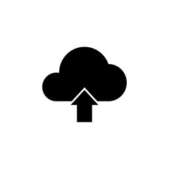 Cloud upload solid icon, seo & development, upload button, a filled pattern on a white background, eps 10.
