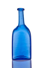 Blue glass bottle handmade
