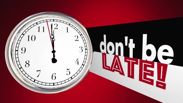 Dont Be Late Clock Running Behind Time 3d Animation
