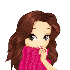 Portrait Girl In Pink Sweater