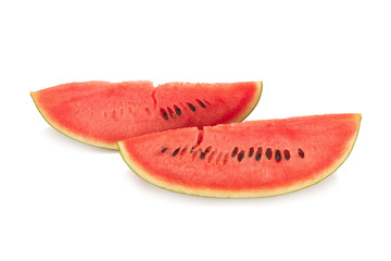 Sliced ripe watermelon isolated on white background