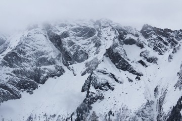 Fototapeta na wymiar Snowy mountain in Austria.