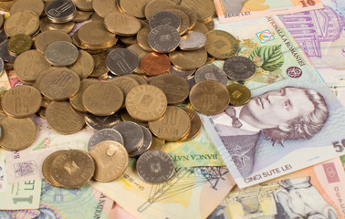 Romanian money background