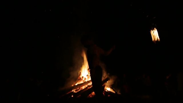 Fire ritual Sirni Zagovezni before Easter