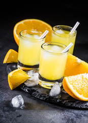 Orange juice in a large glass