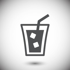 Obraz premium glass of water with ice icon stock vector illustration flat desi