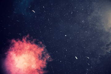 Night sky filled with stars and nebula, space dust in the universe. 3d rendering