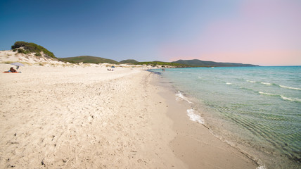 Transparent sea and crystal clear water of Sardinia.