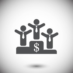 winners on the podium icon stock vector illustration flat design