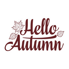Hello Autumn. Text retail message. Best for sale banner.