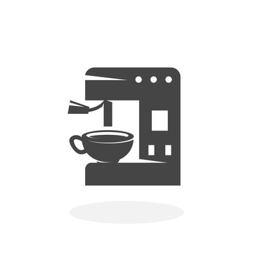 Coffee machine Icon. Vector logo on white background