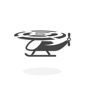 Helicopter Icon. Vector logo on white background