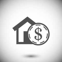 money home dollar icon stock vector illustration flat design